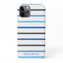 Moderne Rayures Bleues de Style Personnalisé