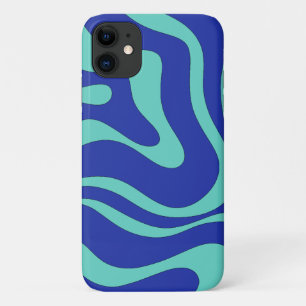 Case-Mate iPhone Case Moderne Rétro Liquide Tourbillon Funky Bleu Abstra