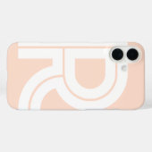 Coques Case-Mate iPhone Moderne Rétro Monogramme Initial Contemporain Cuis (Verso (horizontal))