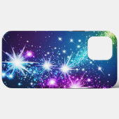 Coques Case-Mate iPhone Moderne rose et bleu violet Étincelle chic (Verso (horizontal))