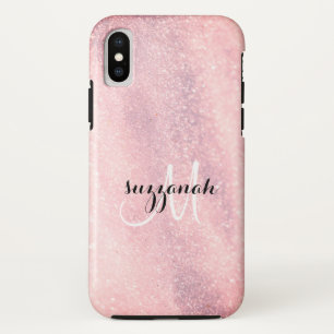 Case-Mate iPhone Case Moderne Rose Gold Féminin Paillettes Élégant Monog