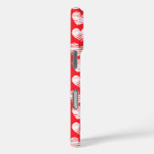 Coques Case-Mate iPhone Moderne Rouge et Blanc Doodled Heart Valentine Nom (Verso / Droite)