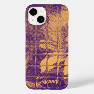 Coque Pour iPhone 14 Moderne Script Fleur Faiseuse Aquarelle violet