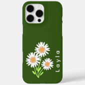 Coques Case-Mate iPhone Moderne Simple Blanc Floral Élégant Vert (Verso)
