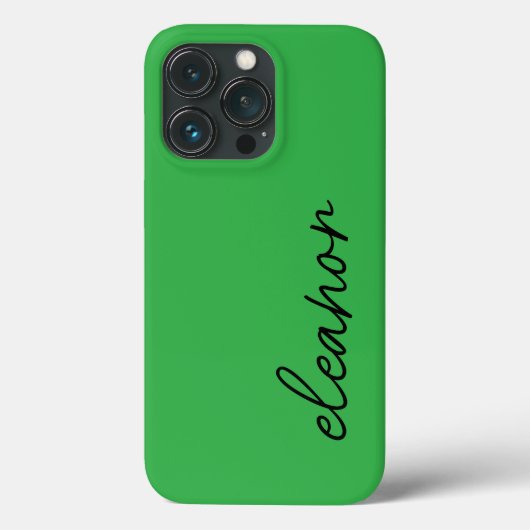 Coques Case-Mate iPhone Moderne simple brillant vert Nom du script Monogra (Verso)