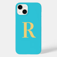 Moderne simple Monogramme Aqua Turquoise