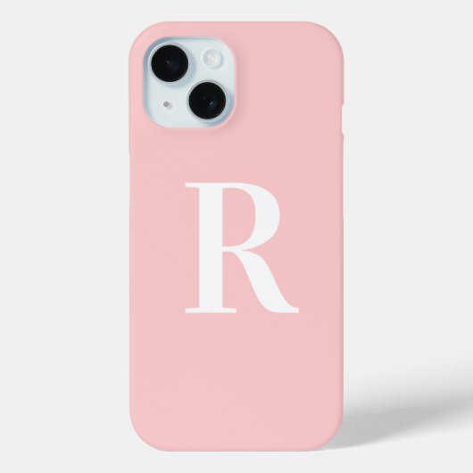 Coques Case-Mate iPhone Moderne simple Monogramme rose (Verso)