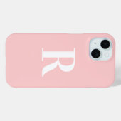Coques Case-Mate iPhone Moderne simple Monogramme rose (Verso (horizontal))