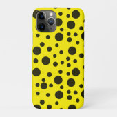 Coques Case-Mate iPhone Moderne Simple Noir pois motif jaune point (Dos)