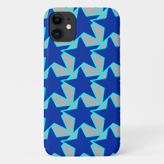 Coques Case-Mate iPhone Moderne Star Géométrique Cobalt Bleu et gris (Dos)