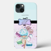 Coques Case-Mate iPhone Moderne stylé Girly Stripe crème glacée (Verso)