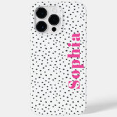 Coques Case-Mate iPhone Moderne Stylé Hot Rose Pois personnalisés (Verso)