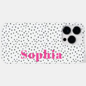 Coques Case-Mate iPhone Moderne Stylé Hot Rose Pois personnalisés (Verso (horizontal))