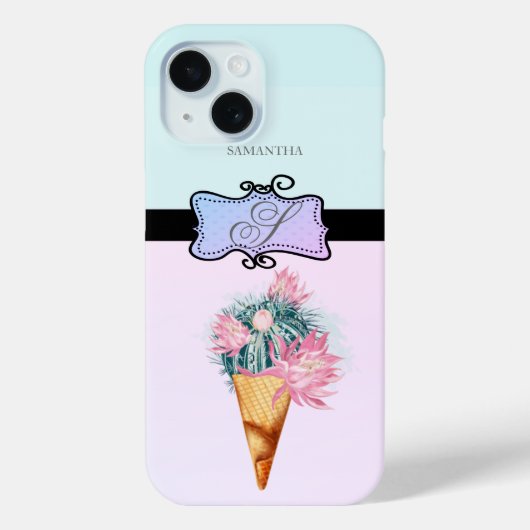 Coques Case-Mate iPhone Moderne Stylo crème glacée Girly Cactus (Verso)