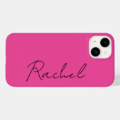 Coques Case-Mate iPhone Moderne tendance Chic Hot Rose Script Monogramme N (Verso (horizontal))