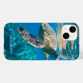 Coques Case-Mate iPhone Moderne Tortue sous-marine Personnalisé (Verso (horizontal))