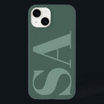 Coque Pour iPhone 14 Moderne vert sauce initial minimal contemporain<br><div class="desc">Conception de boîtier téléphonique moderne vert initial monogramme minimaliste contemporain.</div>