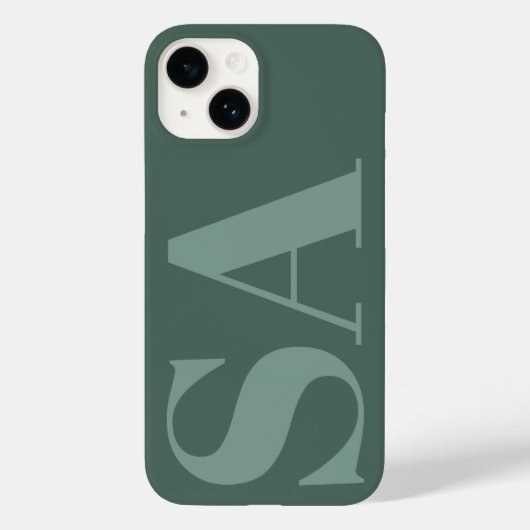 Coques Case-Mate iPhone Moderne vert sauce initial minimal contemporain (Verso)