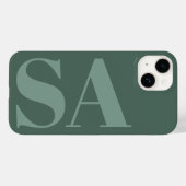 Coques Case-Mate iPhone Moderne vert sauce initial minimal contemporain (Verso (horizontal))