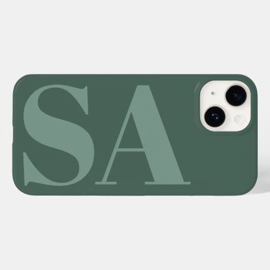 Coques Case-Mate iPhone Moderne vert sauce initial minimal contemporain (Verso (horizontal))