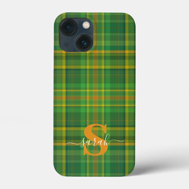 Coques Case-Mate iPhone Moderne Vert Vintage Monogarm (Verso)