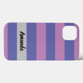 Coques Case-Mate iPhone Moderne violet et rose personnalisé (Verso (horizontal))