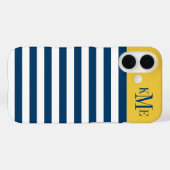 Coques Case-Mate iPhone Modernisation du maïs Jaune de la marine rayures M (Verso (horizontal))