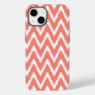 Coque Pour iPhone 14 Modes asiatiques saumons Ikat Chevrons