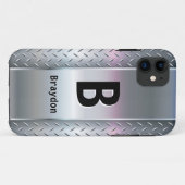 Coques Case-Mate iPhone Modifier l'ajout initial (supprimer) Nom Metal Shi (Dos (Horizontal))
