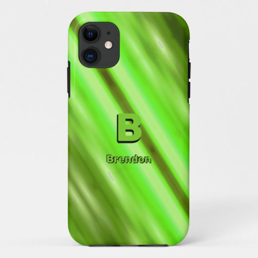 Coques Case-Mate iPhone Modifier le nom d'ajout initial Soft Green Diagona (Dos)