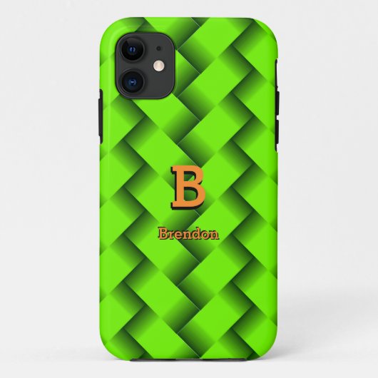Coques Case-Mate iPhone Modifier le nom d'ajout initial Tissu métallique v (Dos)