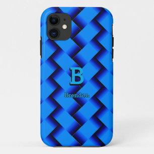 Case-Mate iPhone Case Modifier le nom initial Ajouter le nom Bleu Bande 