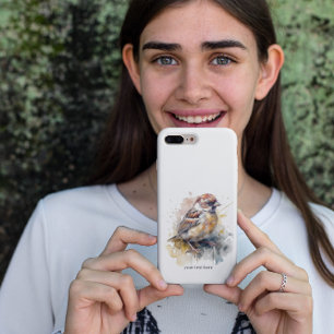 Case-Mate iPhone Case Moineau aquarelle rustique, personnalisé