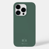 Coques Case-Mate iPhone Moins moderne typographie monogramme vert sauge (Verso)