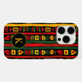 Coques Case-Mate iPhone Mois de l'histoire des Noirs Monogramme Rouge Vert (Verso (horizontal))