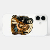 Coques Case-Mate iPhone Moissonneur sinistre avec fille et squelette de ch (Verso (horizontal))