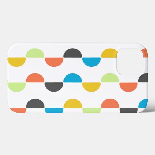 Coques Case-Mate iPhone Moitié-cercles modernes du milieu du siècle (Verso (horizontal))