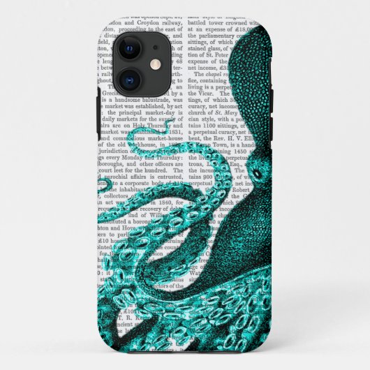 Coques Case-Mate iPhone Moitié verte de poulpe (Dos)