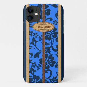 Case-Mate iPhone Case Mokuleia Hawaiian Faux Wood Monogram Surboard