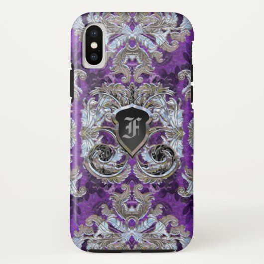 Coques Case-Mate iPhone Molly Kourte Damask Jolie monogramme (Dos)