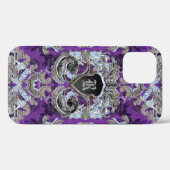 Coques Case-Mate iPhone Molly Kourte Damask Jolie monogramme (Verso (horizontal))