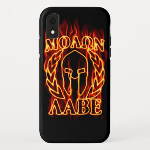 Coque Pour iPhone XR Molon Labe Guerrier spartiate en feu