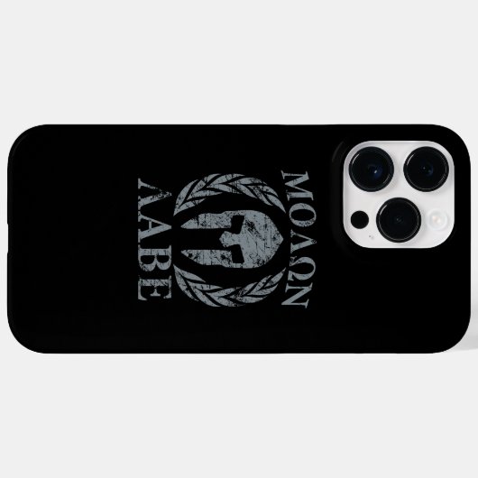 Coques Case-Mate iPhone Molon Labe Laurels au casque spartiate (Verso (horizontal))