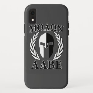 Case-Mate iPhone Case Molon Labe Laurels en Masque Spartiate Noir & Blan