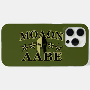 Coque iPhone 15 Pro Max Molon Labe Spartan 5 étoiles Olive Green