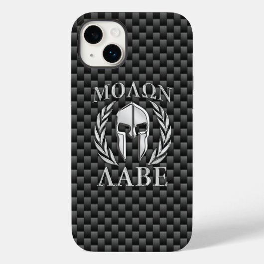 Coques Case-Mate iPhone Molon Labe Spartan Warrior Fibre de carbone Imprim (Verso)
