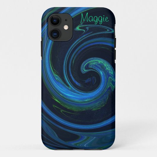 Coques Case-Mate iPhone Molten Malachite Azurite Vague Abstraite (Dos)