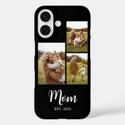 Coques Case-Mate iPhone Mom Established Modern Script Text Black 3 Photo (Verso)