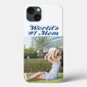 Coques Case-Mate iPhone Mom Photo sea blue text iPhone Case (Verso)