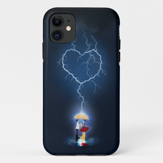 Coques Case-Mate iPhone Moment romantique "Lovestruck" sous un parapluie (Dos)